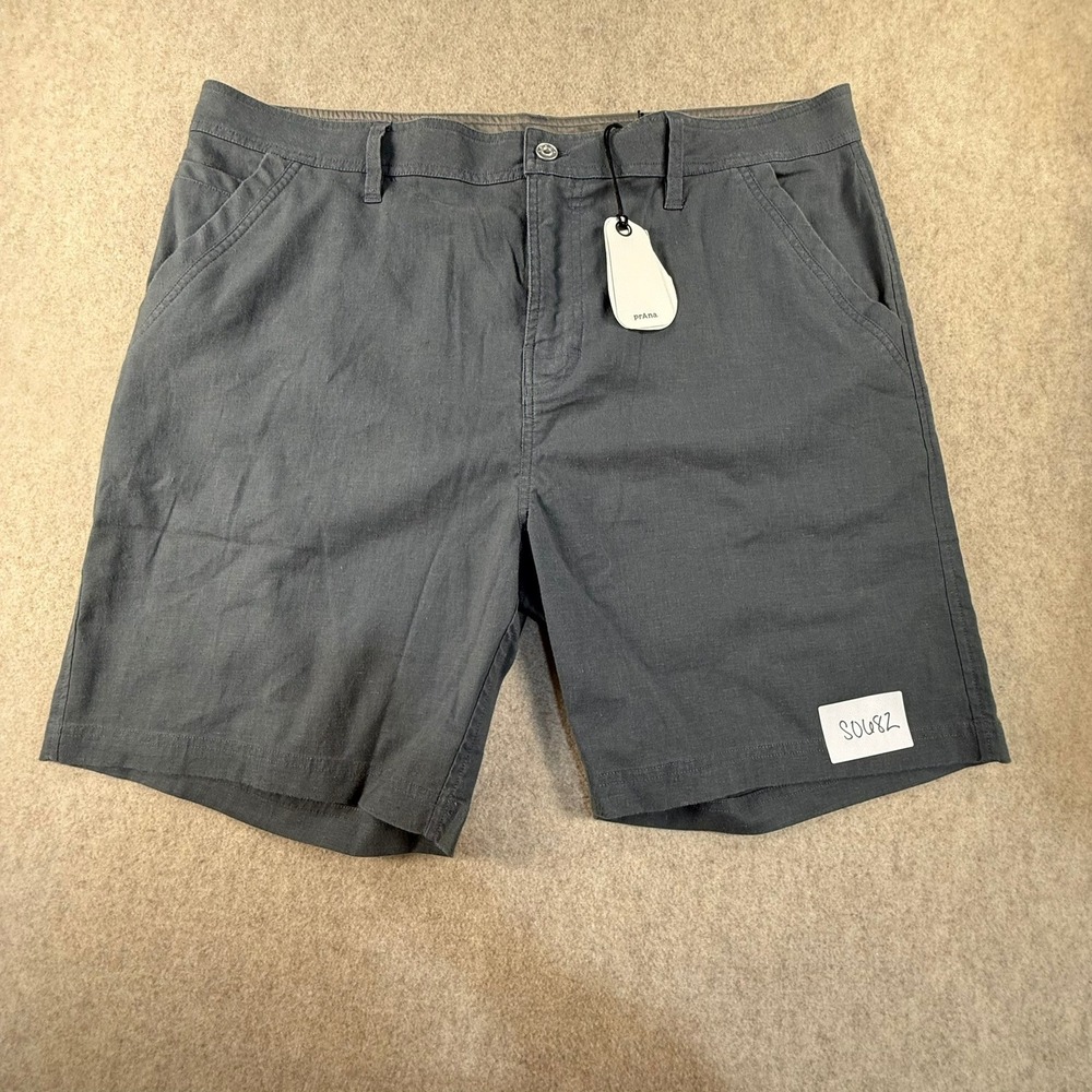 Prana Brion Shorts Mens 40 Charcoal Grey Standard Fit Hiking Outdoor S0682